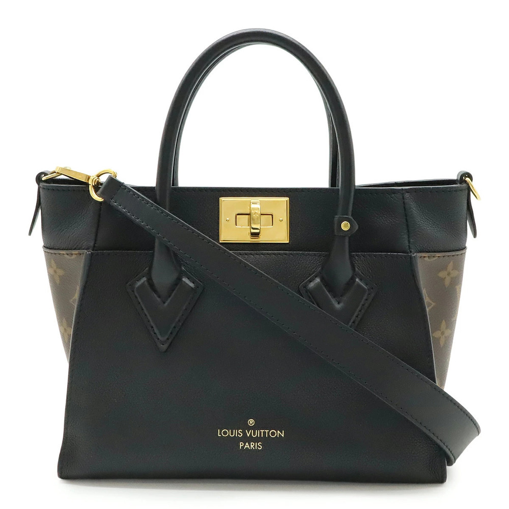 LOUIS VUITTON Monogram On My Side 2way Shoulder Bag Leather Noir Black